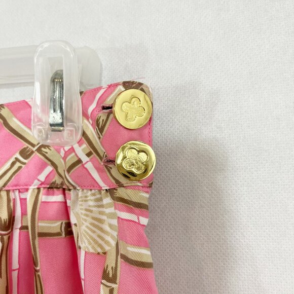 Vineyard Vines Pink Shell Print Silk A-Line Mini Skirt Preppy Coastal - Size 0 - Picture 3 of 6